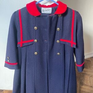 Rothschild Dark Blue Coat with Vibrant Red Lining
